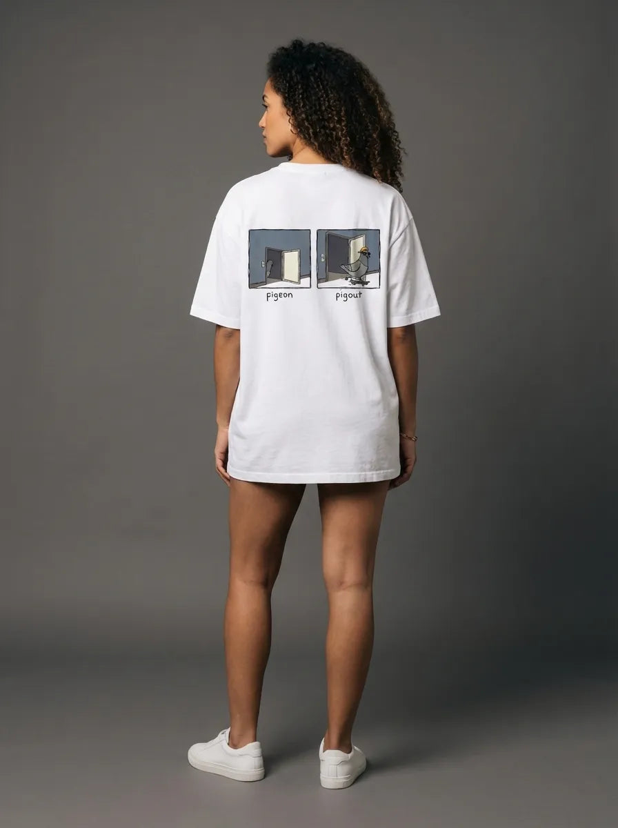 Pigeon, Pigout  T-Shirt - Oversized T-Shirt | My Turtle