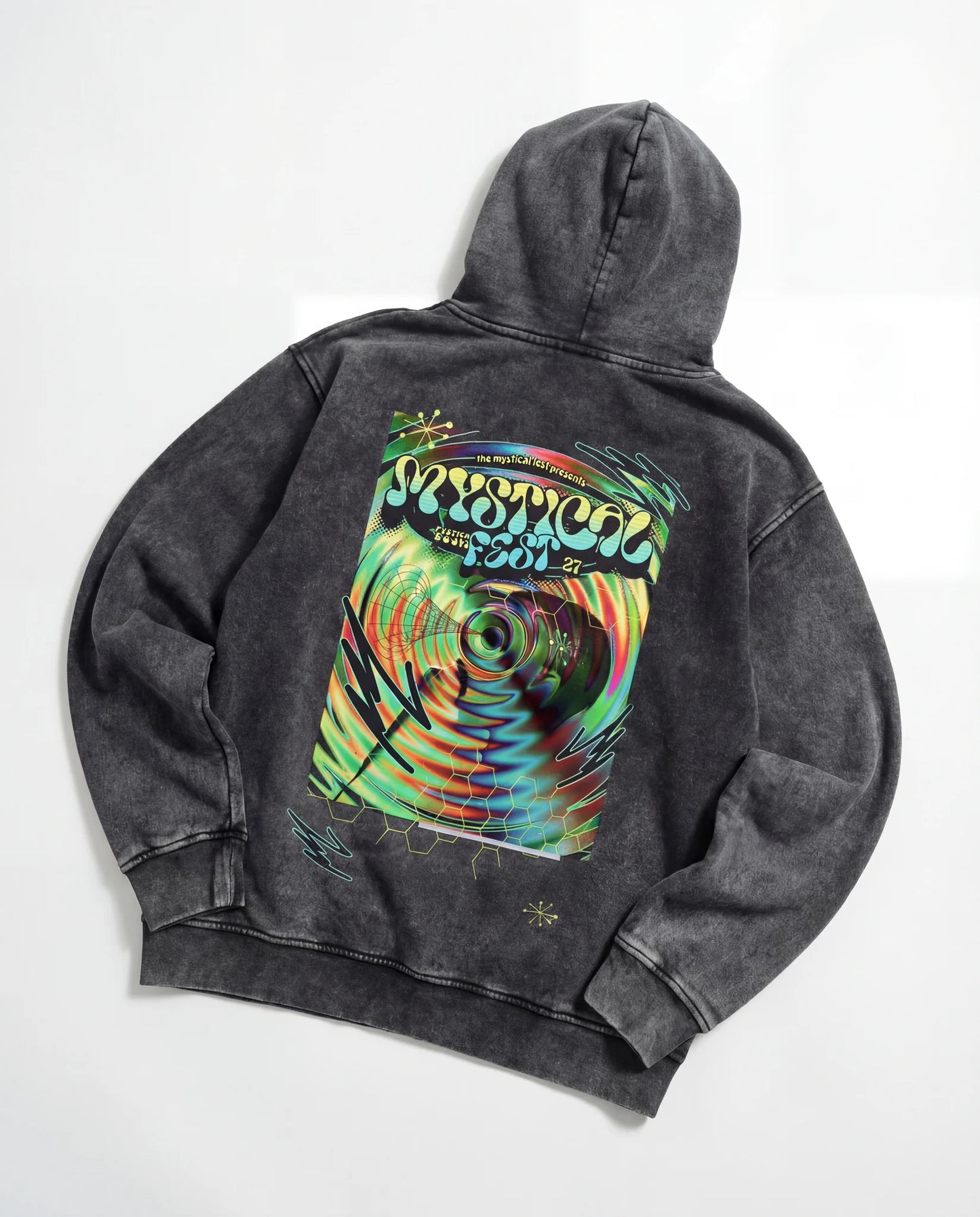 Psychedelic Festival Hoodie - Washed Hoodie | My Turtle