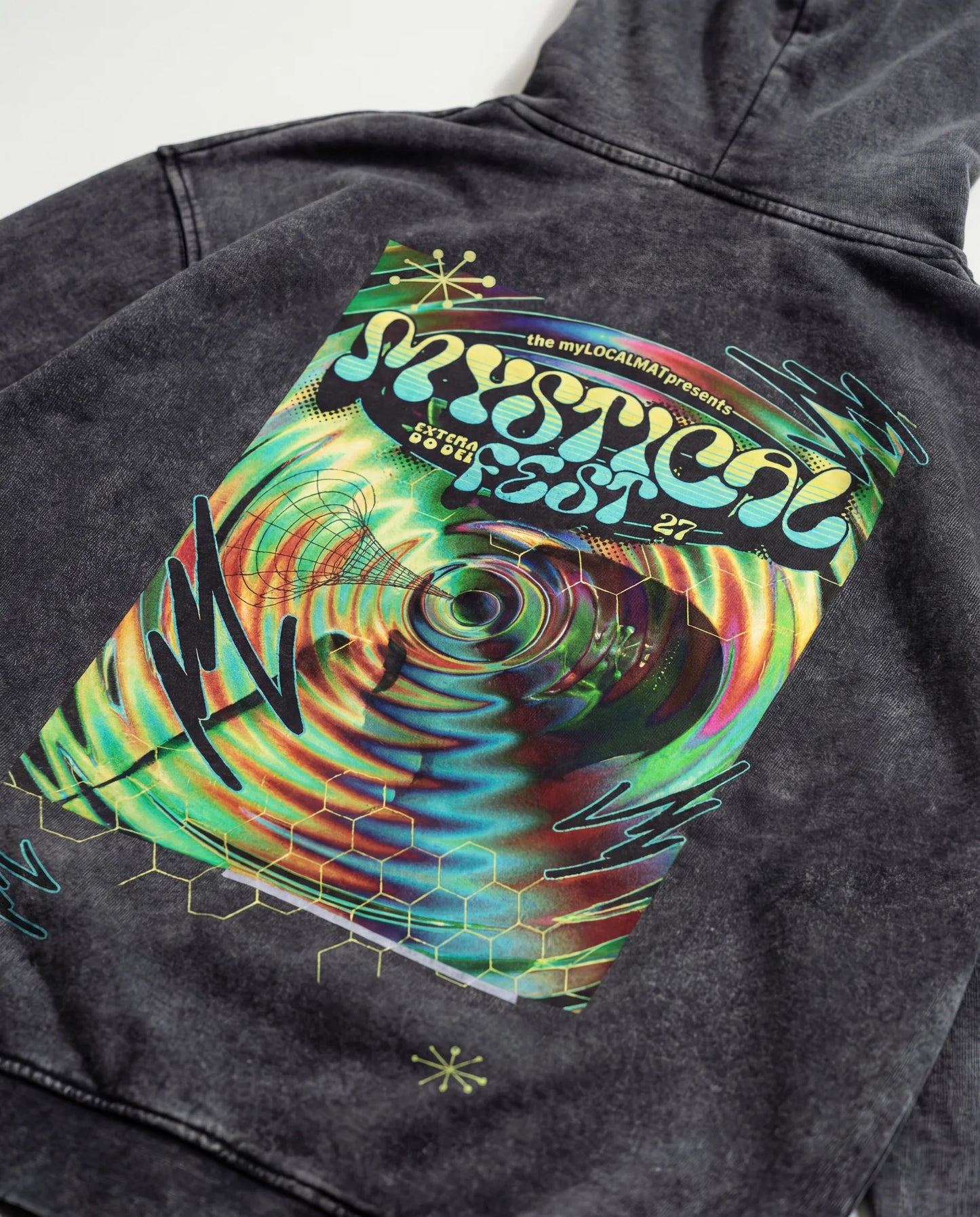 Psychedelic Festival Hoodie - Washed Hoodie | My Turtle