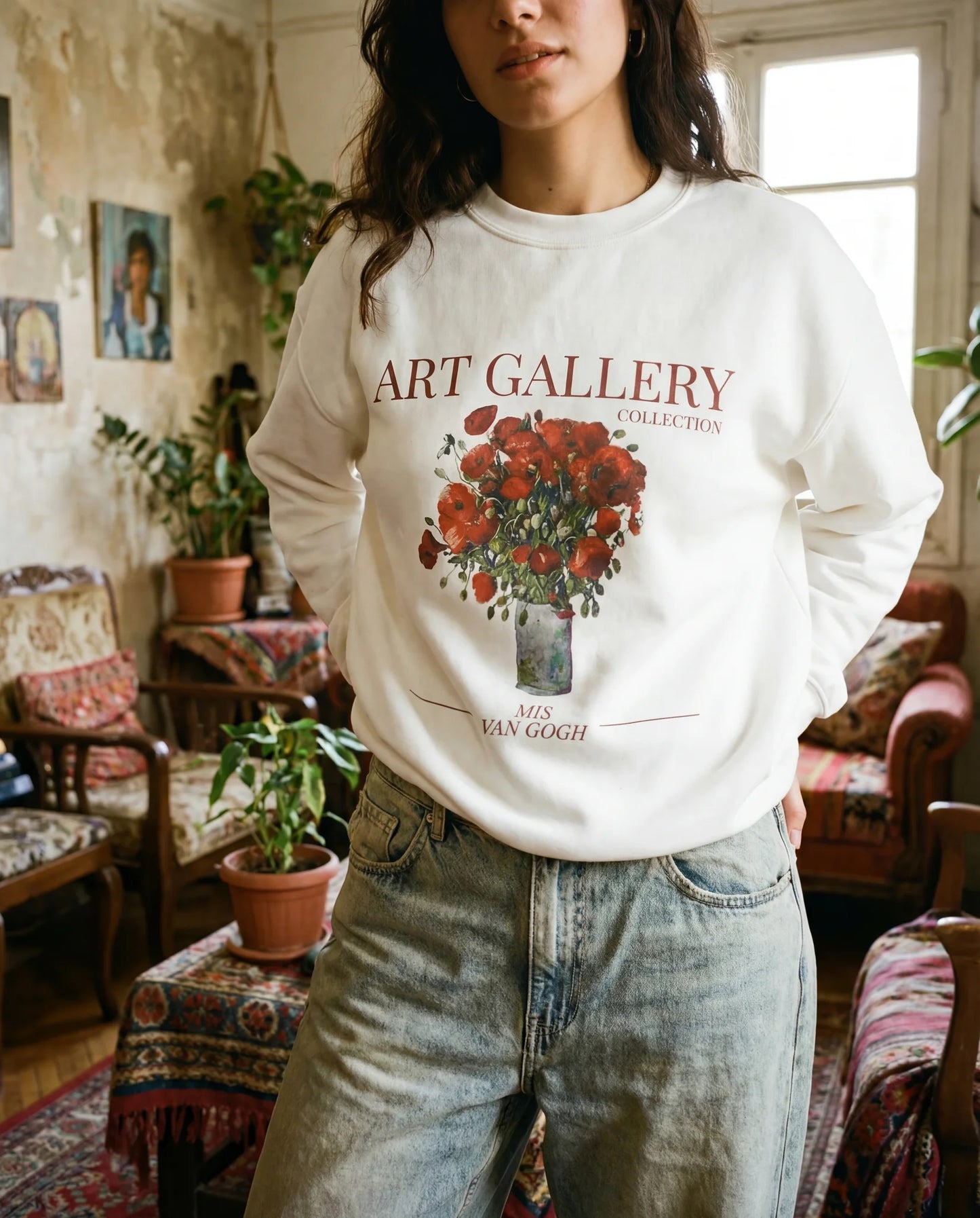 Red Poppies Crewneck - Van Gogh - Sweatshirt | My Turtle