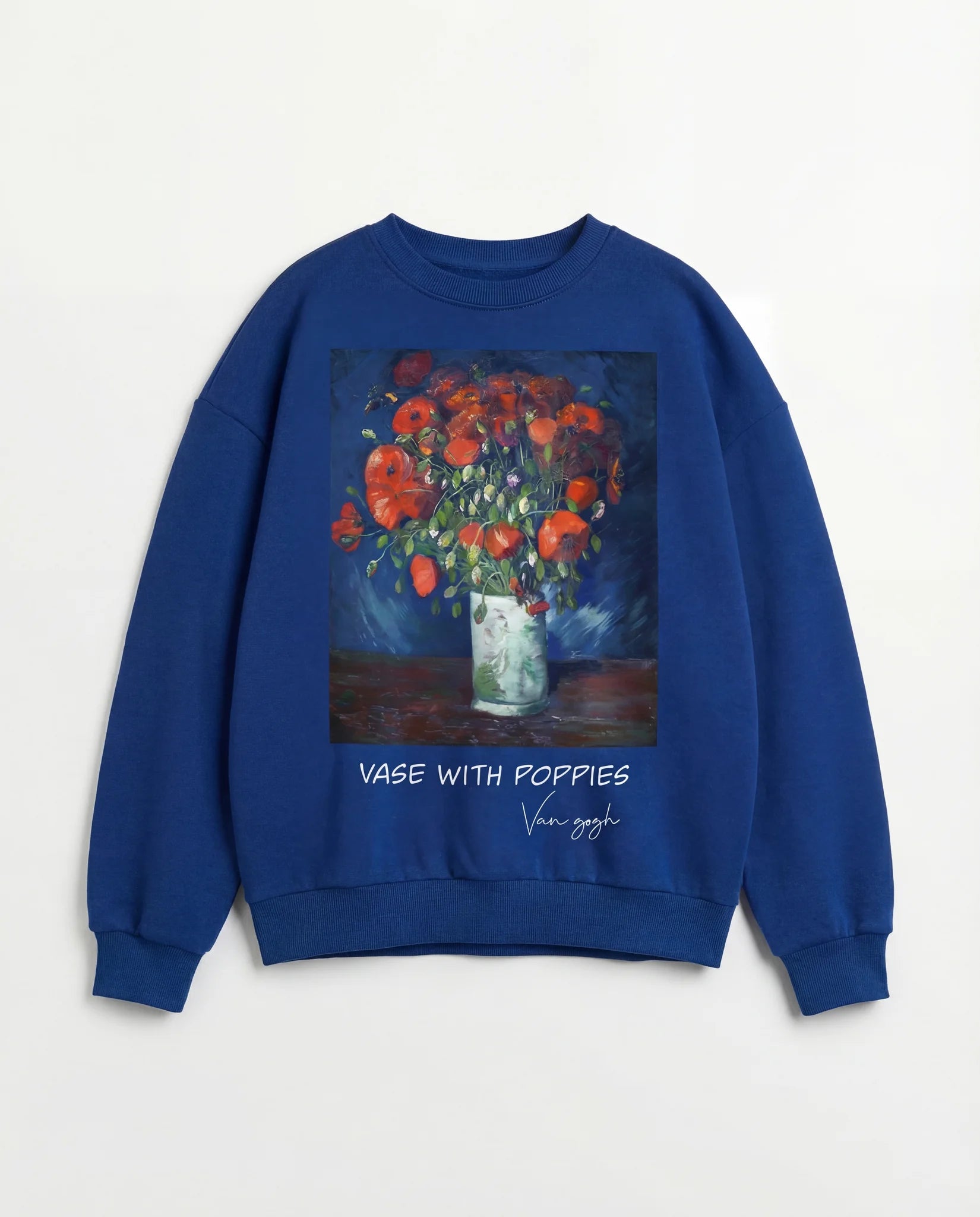 Royal Blue Van Gogh Poppies Sweatshirt - Sweatshirt | My Turtle