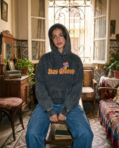 Stay Groovy Hoodie - Washed Hoodie | My Turtle