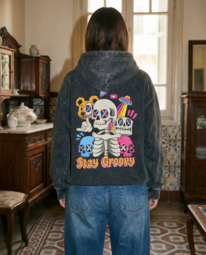Stay Groovy Hoodie - Washed Hoodie | My Turtle