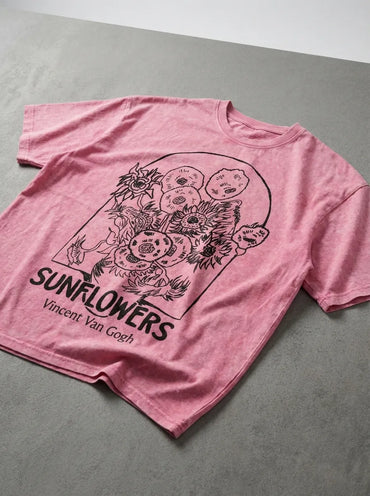 Sunflowers Sketch T-Shirt - Oversized T-Shirt | My Turtle