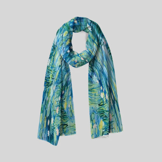 Floating Petals Scarf - Chiffon Scarf | My Turtle