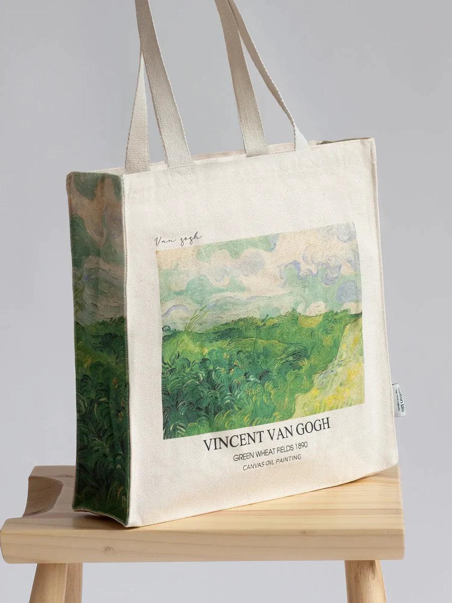 Van Gogh Green Wheat Field - Tote Bag - Artsy Tote Bag | My Turtle