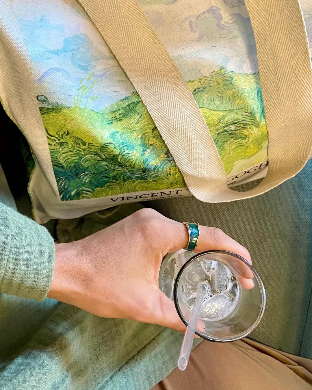 Van Gogh Green Wheat Field - Tote Bag - Artsy Tote Bag | My Turtle