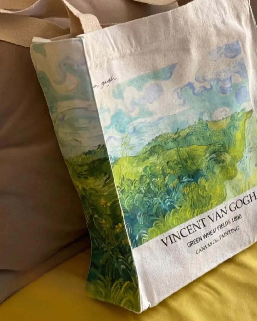 Van Gogh Green Wheat Field - Tote Bag - Artsy Tote Bag | My Turtle