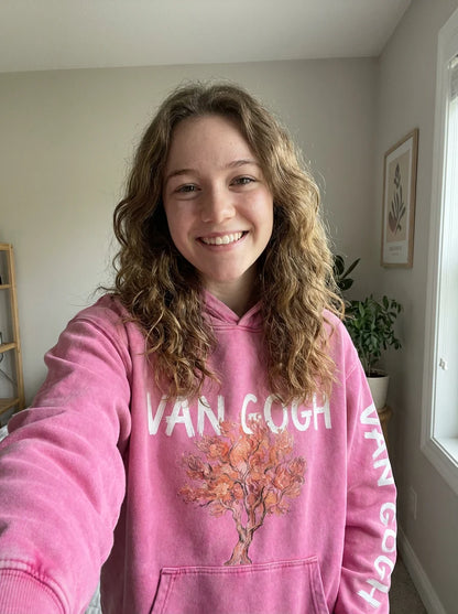 Van Gogh Pink Peach Tree Hoodie - Washed Hoodie | My Turtle