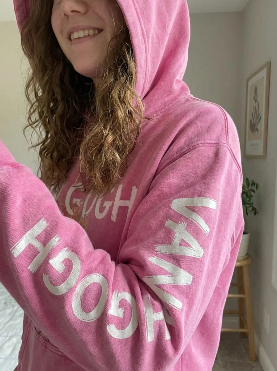 Van Gogh Pink Peach Tree Hoodie - Washed Hoodie | My Turtle
