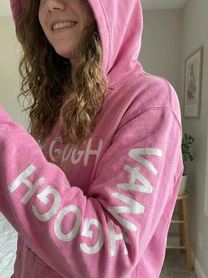 Van Gogh Pink Peach Tree Hoodie - Washed Hoodie | My Turtle