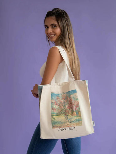 Van Gogh Pink Peach Tree - Tote Bag - Artsy Tote Bag | My Turtle