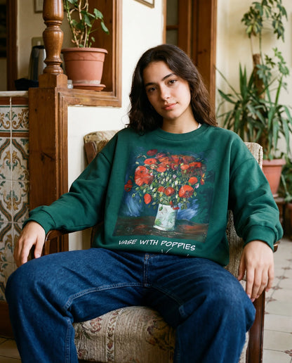 Van Gogh Poppies Sweatshirt - Sweatshirt | My Turtle