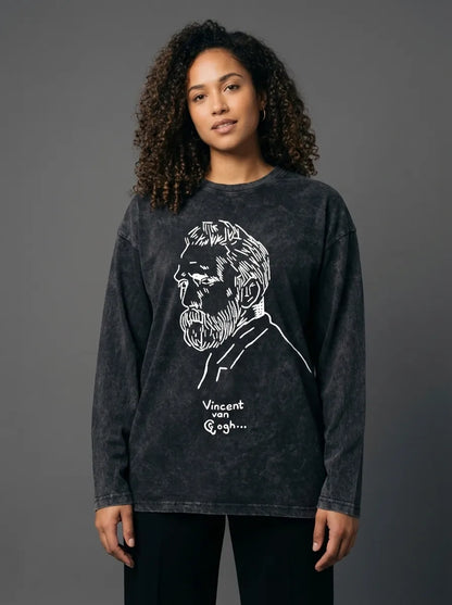 Van Gogh Sketch Long Sleeve - Oversized T-Shirt | My Turtle