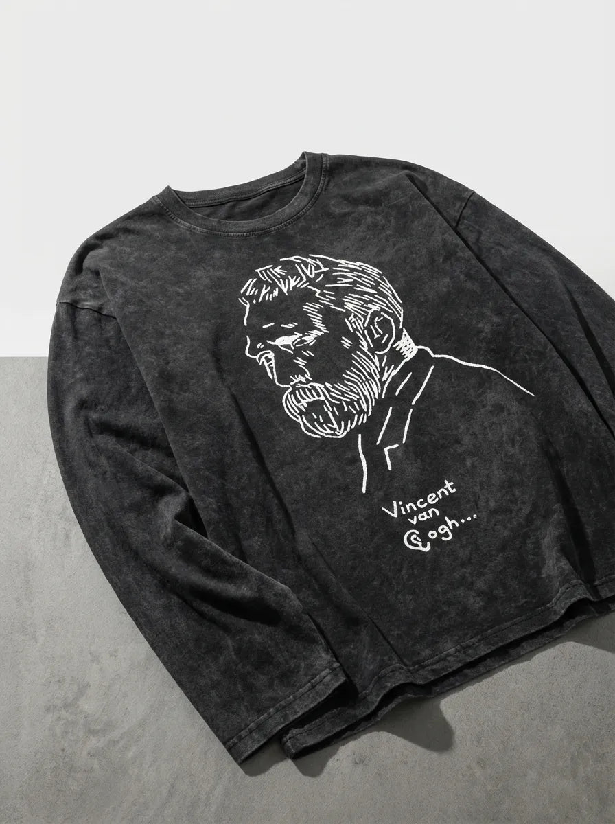 Van Gogh Sketch Long Sleeve - Oversized T-Shirt | My Turtle