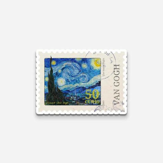 Van Gogh Starry Night Stamp Sticker - Sticker | My Turtle
