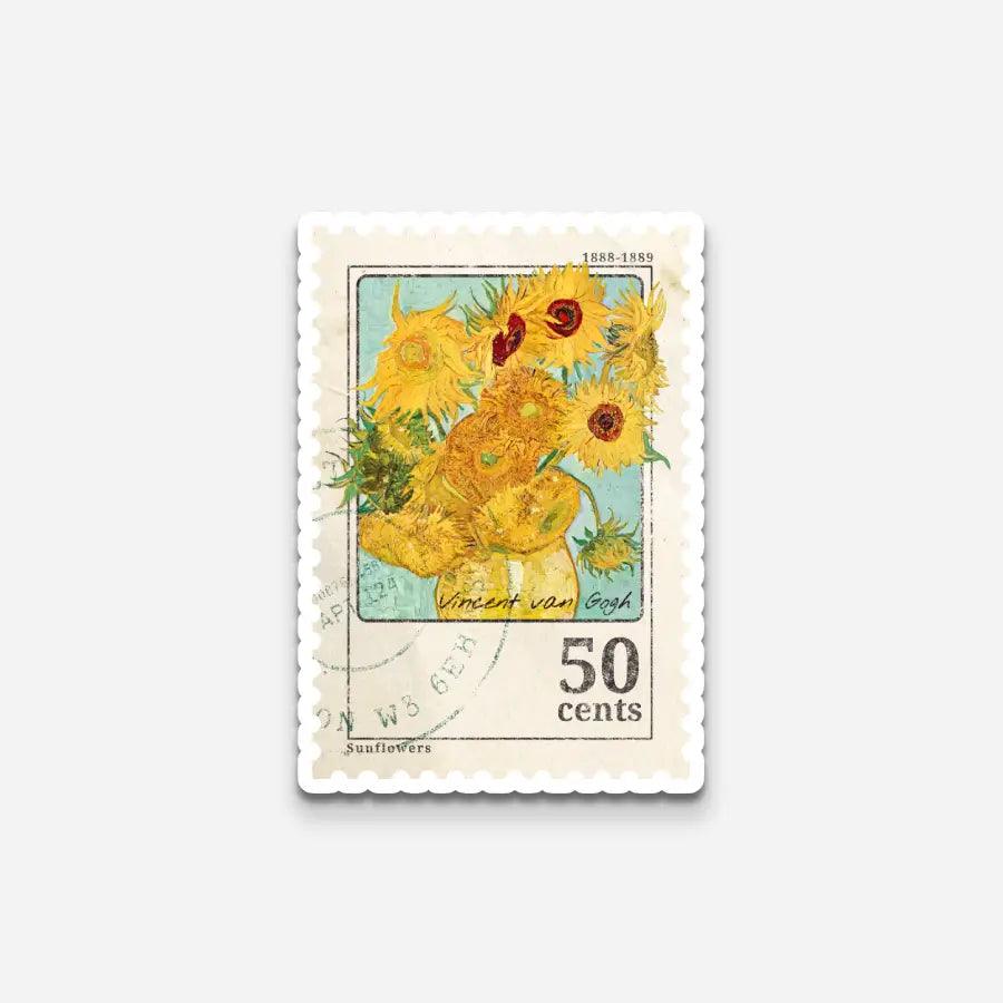 Van Gogh Sunflowers Stamp Sticker - Sticker | My Turtle