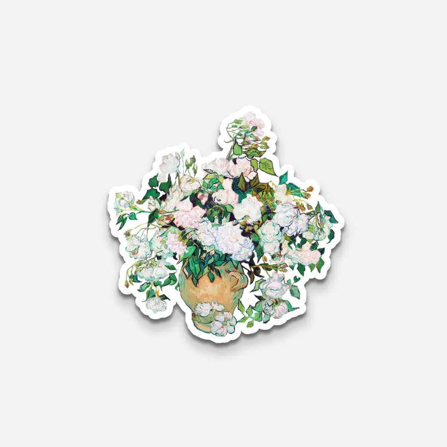 Van Gogh White Rose Sticker - Sticker | My Turtle