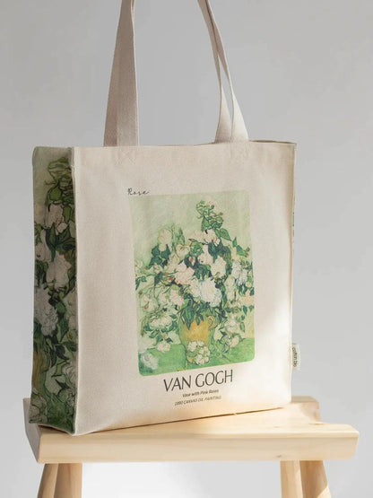 Van Gogh White Rose - Tote Bag - Artsy Tote Bag | My Turtle