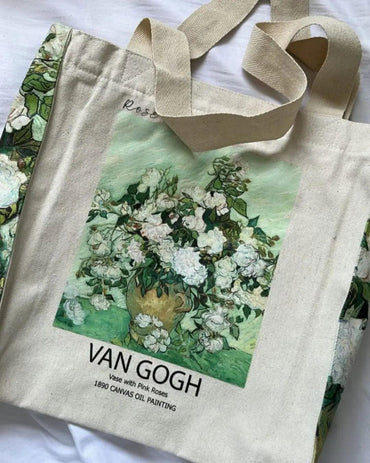Van Gogh White Rose - Tote Bag - Artsy Tote Bag | My Turtle