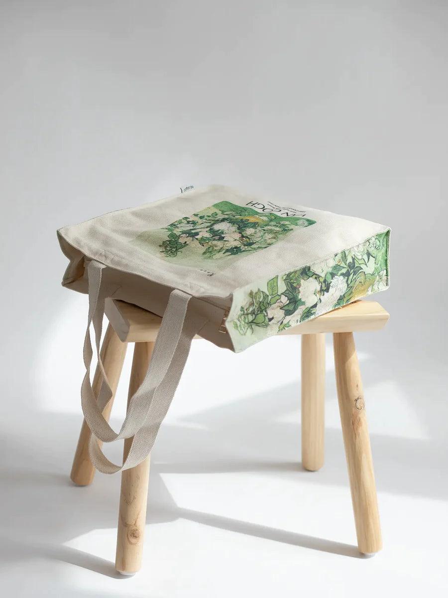 Van Gogh White Rose - Tote Bag - Artsy Tote Bag | My Turtle