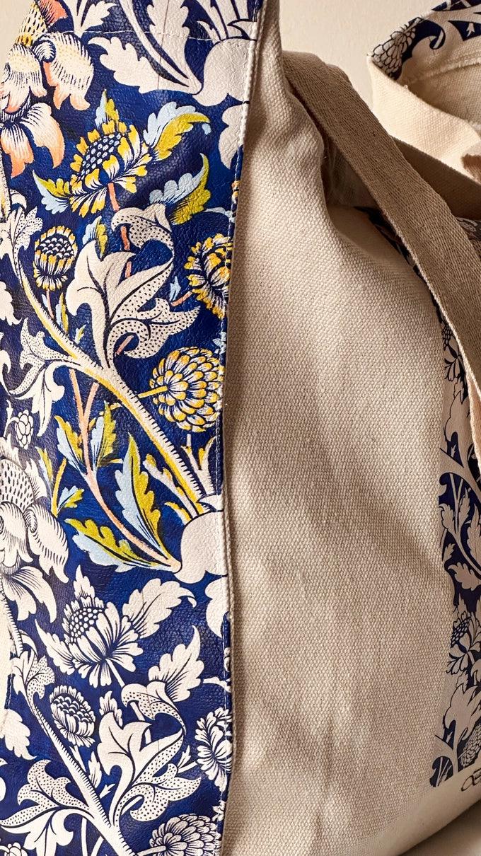 William Morris Blue Flower Wey - Tote Bag - Artsy Tote Bag | My Turtle