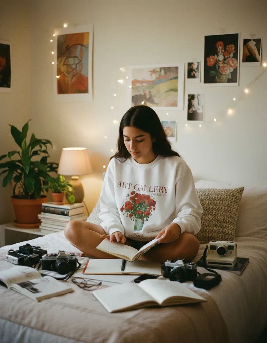 Red Poppies Crewneck - Van Gogh - Image 2