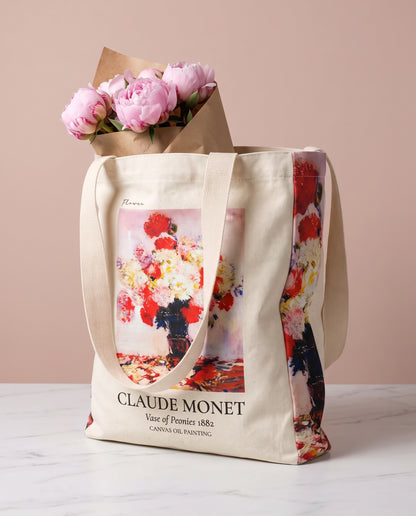 peonies-claude-monet-tote-bag-1 What fits inside