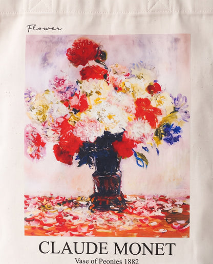 peonies-claude-monet-tote-bag-1 Print close-up