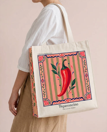 Peperoncino tote bag carried by model | My Turtle