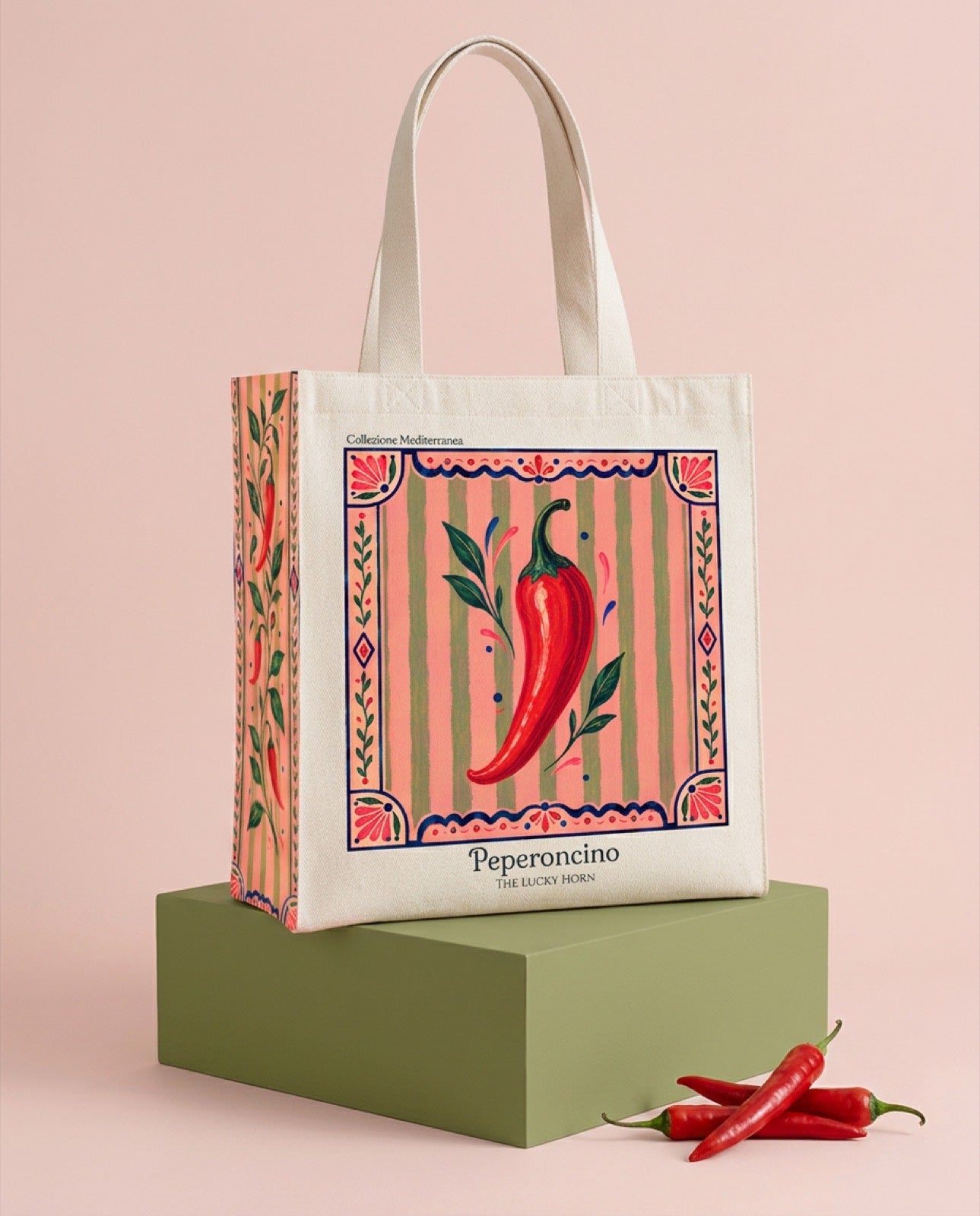 Peperoncino tote bag alternate studio view | My Turtle