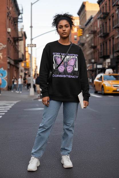 Stay Motivated Butterfly Consistency Crewneck - Image 2