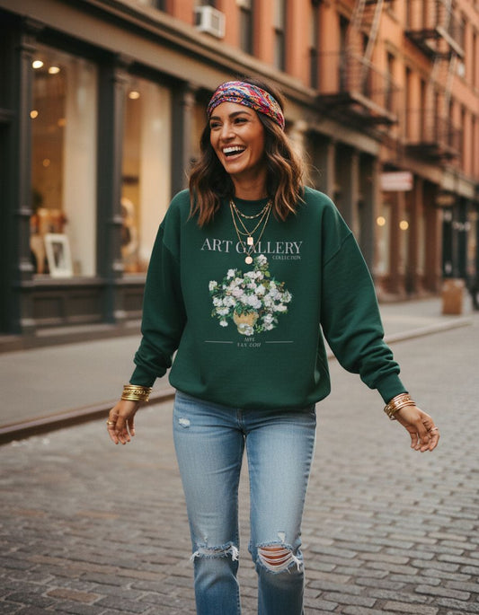 White Rose Art Gallery Crewneck - Van Gogh