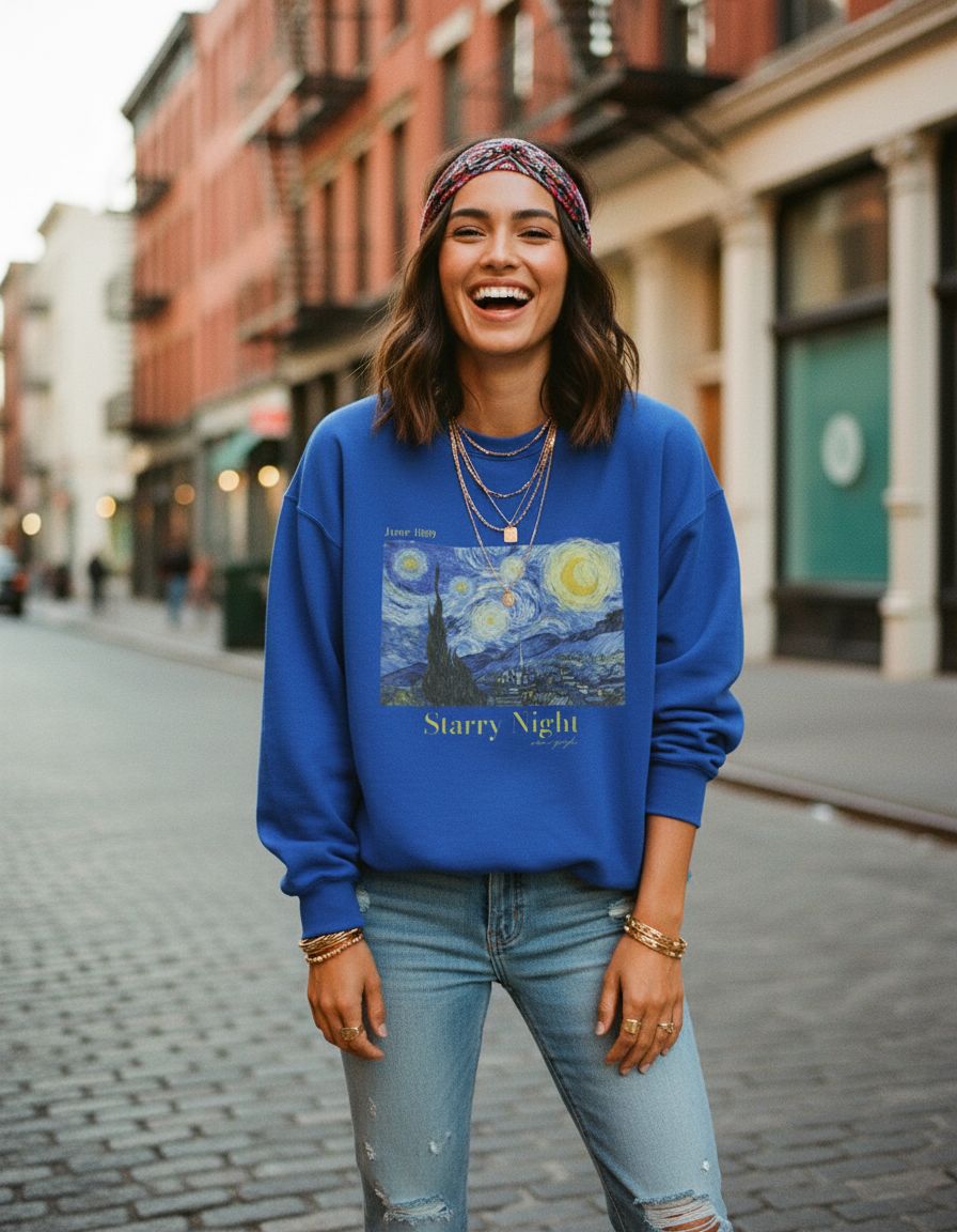 Starry Night Crewneck - Van Gogh