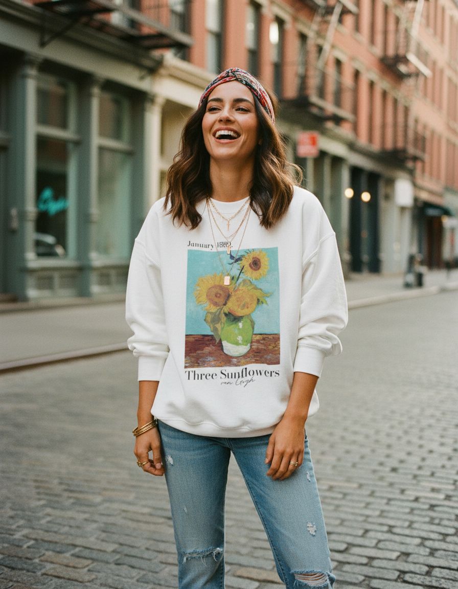 Sunflowers 1889 Crewneck - Van Gogh