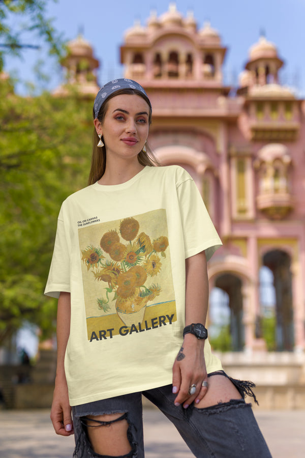 Oversized Hoodie - The Sunflowers- ART GALLERY T-Shirt