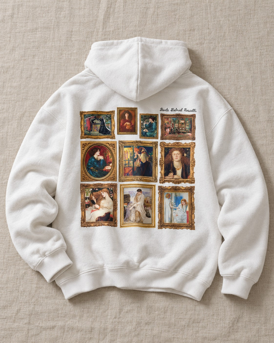 Rossetti Framed Art Gallery Hoodie - Flat lay · back | My Turtle