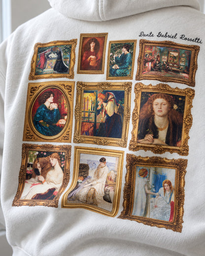 Rossetti Framed Art Gallery Hoodie - Print close-up · back | My Turtle