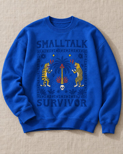 Small Talk Survivor Sweatshirt - Flat lay · front | My Turtle