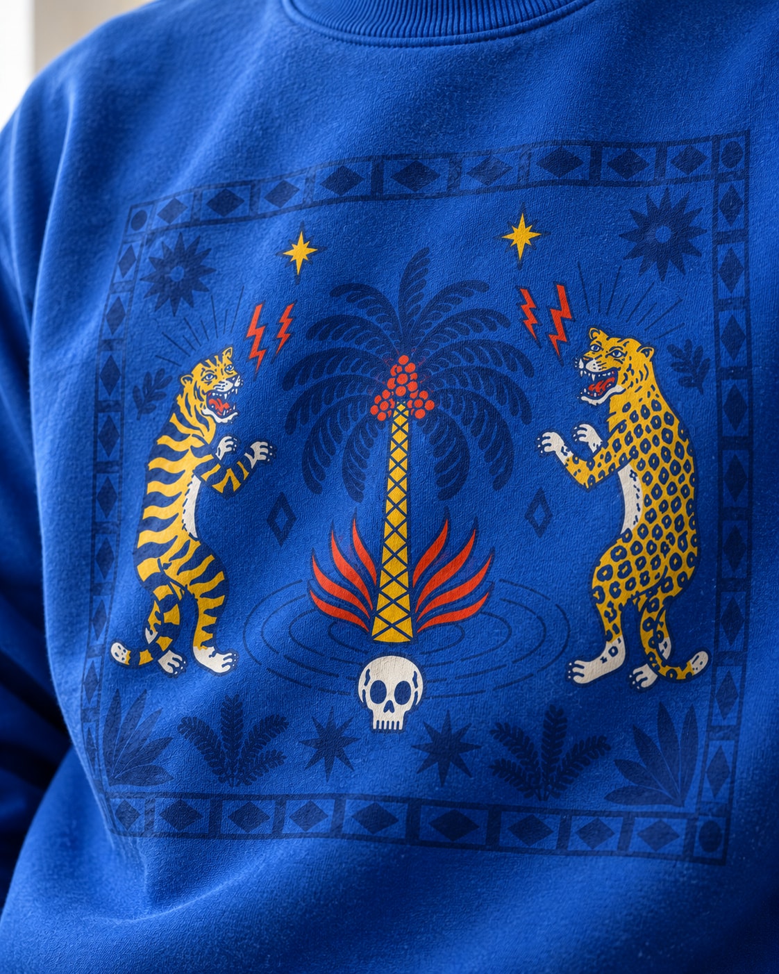 Small Talk Survivor Sweatshirt - Print close-up · front | My Turtle