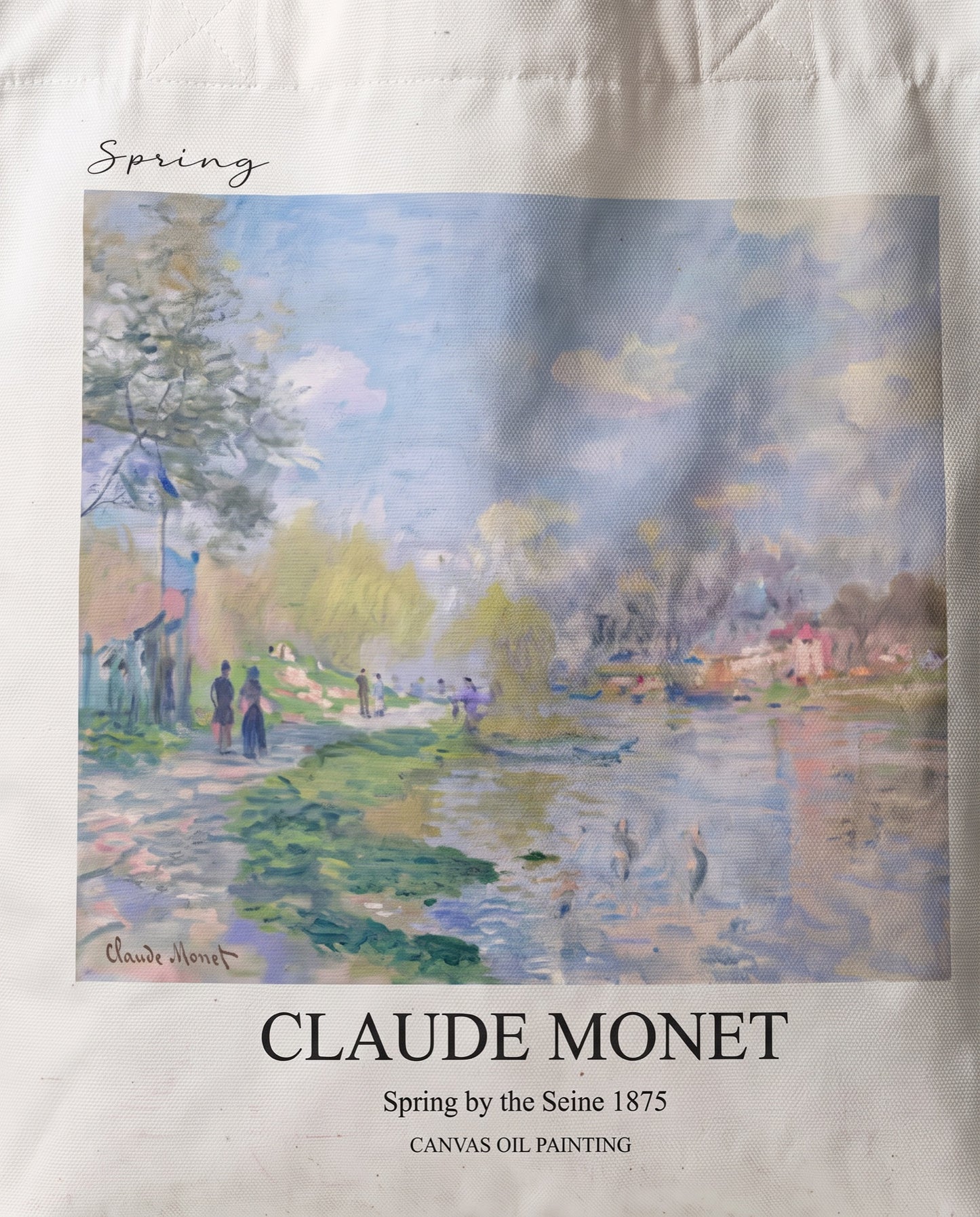 spring-by-the-seine-claude-monet-tote-bag-1 Print close-up