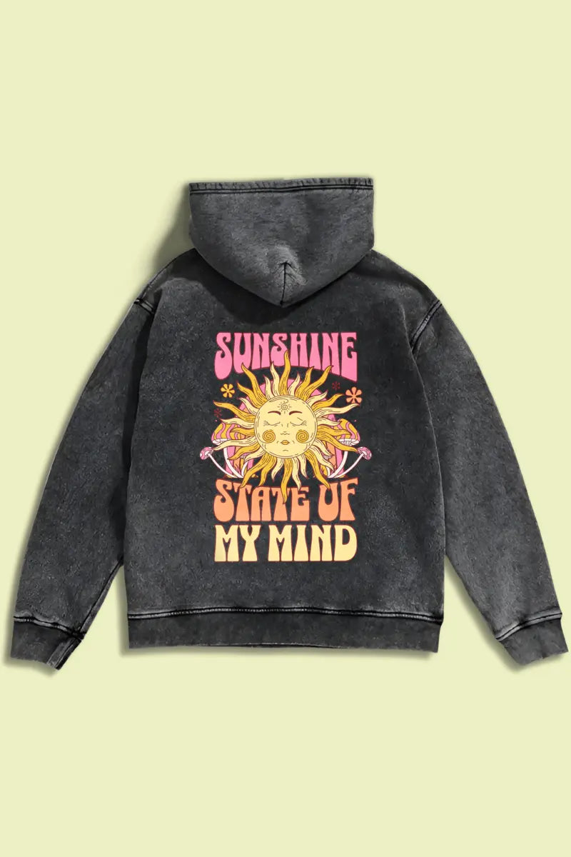 Sunshine State of My Mind Acid Wash Hoodie Premium Quality