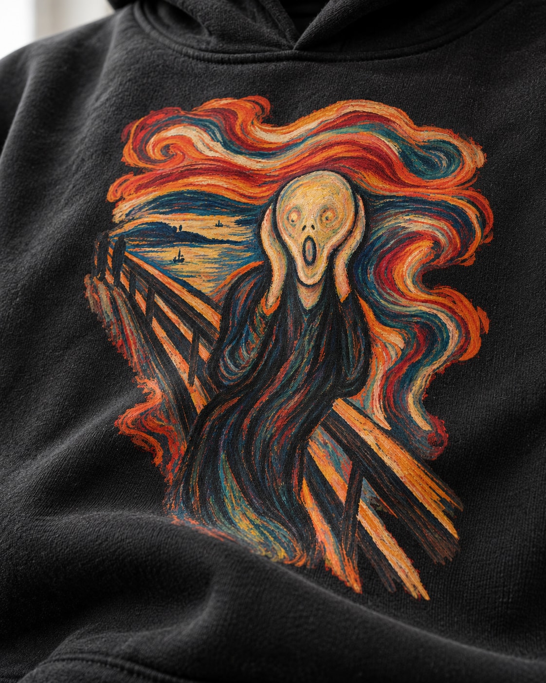 The Scream Artwork Hoodie - Print close-up · front | My Turtle