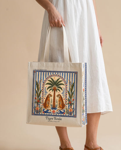 Tigre Reale tote bag carried by model | My Turtle