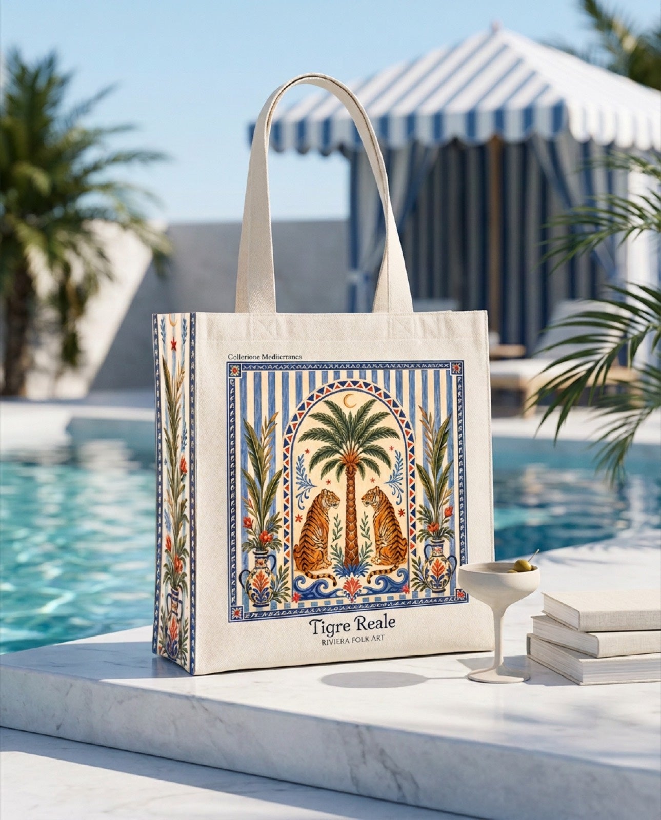 Tigre Reale royal tigers folk-art tote bag - studio | My Turtle