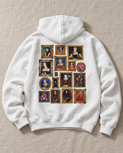 Tudor Portrait Gallery Hoodie - Flat lay · front | My Turtle