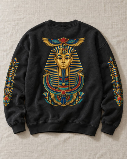 Tutankhamun Golden Mask Sweatshirt - Flat lay · back | My Turtle