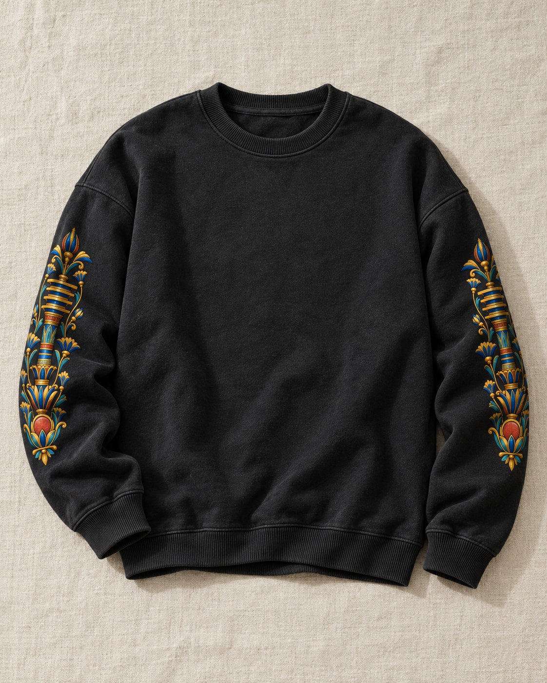 Tutankhamun Golden Mask Sweatshirt - Flat lay · front | My Turtle