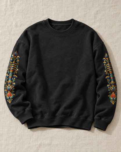 Tutankhamun Golden Mask Sweatshirt - Flat lay · front | My Turtle