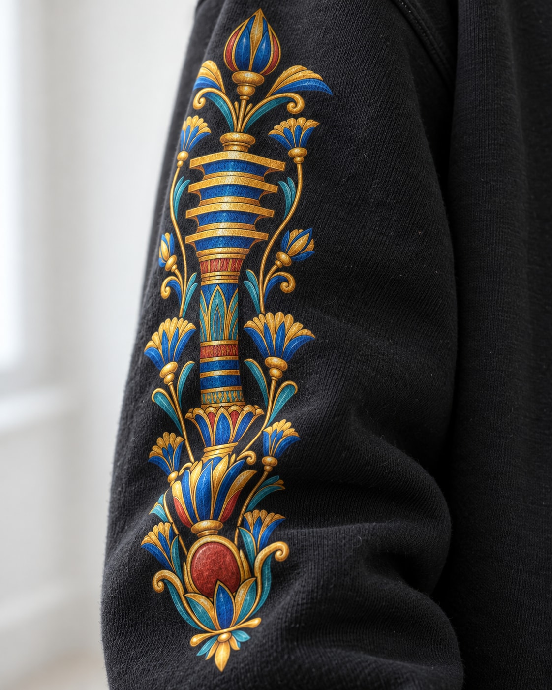 Tutankhamun Golden Mask Sweatshirt - Print close-up · front | My Turtle